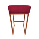 Ver imagem 3 de Banco Banqueta Grécia Pés de Metal Bronze Veludo Vermelho - Estopar