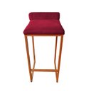 Ver imagem 2 de Banco Banqueta Grécia Pés de Metal Bronze Veludo Vermelho - Estopar