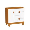 Ver imagem 2 de Cômoda Sapateira Apolo 1 Porta e 4 Gavetas Branco Fosco/Savana - Reller Móveis