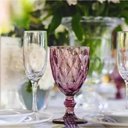 Ver imagem 2 de Taça de Vidro Diamond Diamante Rosa Lilás 300ml Água Class Home