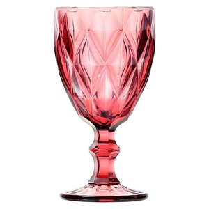 Taça de Vidro Diamond Diamante Rosa Lilás 300ml Água Class Home