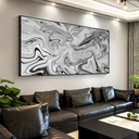 Ver imagem 2 de Quadro Abstrato Fluido Branco -- BR ARTES Médio 84x54