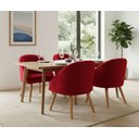 Ver imagem 2 de Conjunto 2 Cadeiras Luna Decorativa Ergonômica Pés Madeira para Sala de Jantar,cozinha ou Quarto-vel