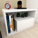 Ver imagem 1 de Mesa de Cabeceira Simples Branco Minimalista Moderno Mesa Lateral Mdf Branca