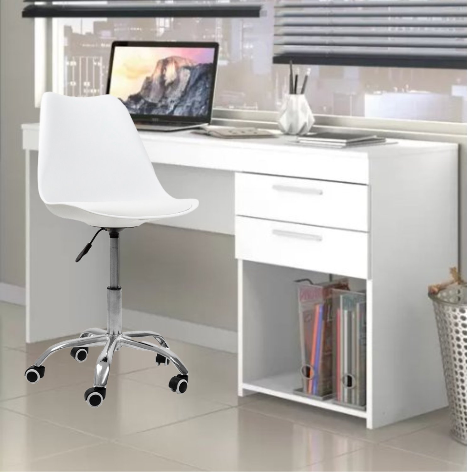Conjunto 2 Cadeiras Office com Rodizio Giratória Saarinen Oficial Webshop - 3