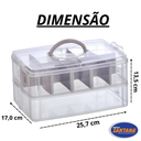 Ver imagem 7 de Maleta Organizadora Multiuso Modular Gde 10 Div Transparente