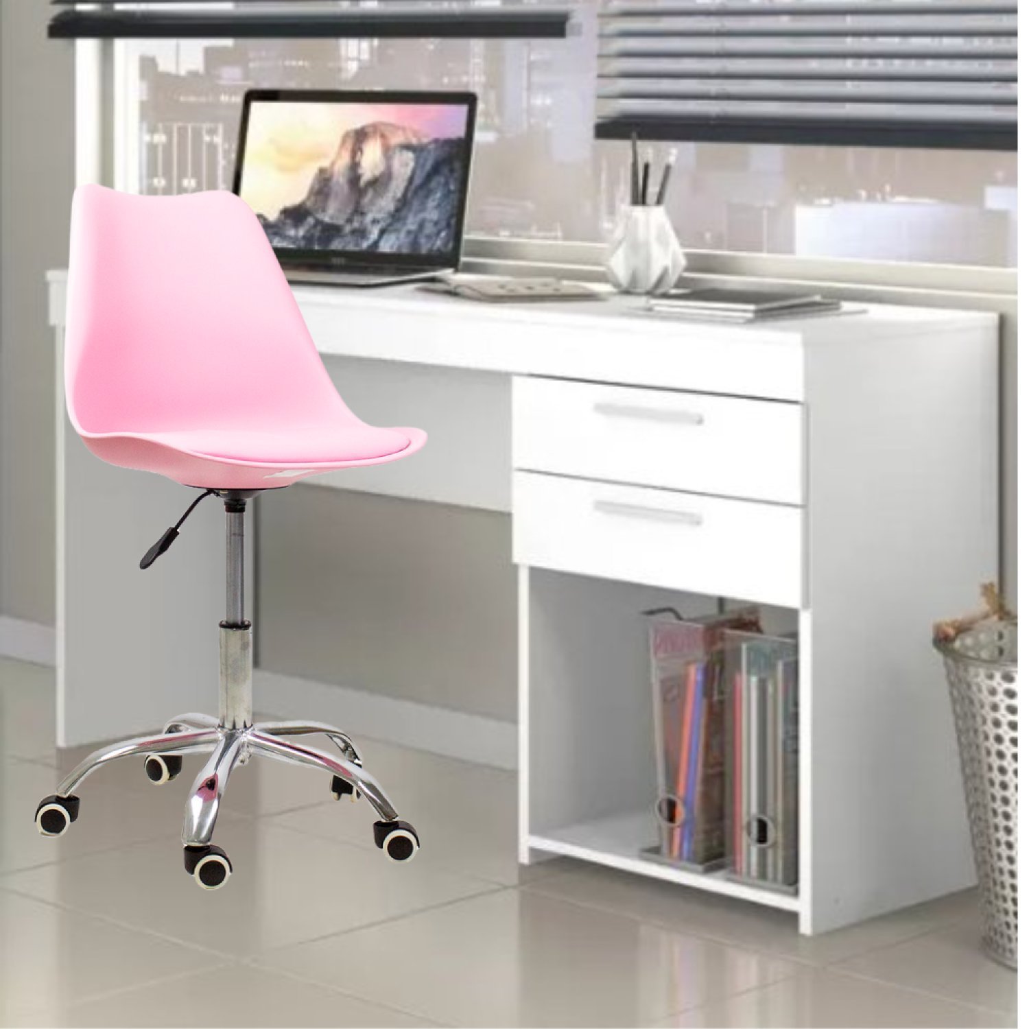 Conjunto 2 Cadeiras Office com Rodizio Giratória Saarinen Oficial Webshop - 3