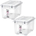 Ver imagem 1 de Kit 2 Caixas Organizadoras com Tampa Top Stock Sanremo 16,7L Transparente Empilhável