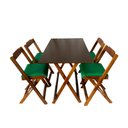 Ver imagem 2 de Mesa Dobrável com 4 Cadeiras Estofadas 120x70 Verde