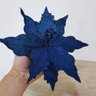 Flor Artificial Veludo Azul 25cm - 2