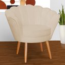 Ver imagem 5 de Kit 2 Poltronas Decorativa para Sala de Estar Charm Suede Bege - Montanaris Decor MD MONTANARIS DECO