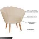 Ver imagem 3 de Kit 2 Poltronas Decorativa para Sala de Estar Charm Suede Bege - Montanaris Decor MD MONTANARIS DECO