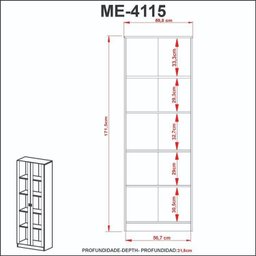 Kit 3 Armários para Escritório com Portas de Vidro ME4115 - 7