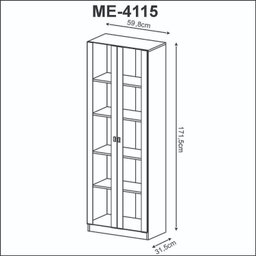 Kit 3 Armários para Escritório com Portas de Vidro ME4115 - 6