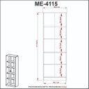 Ver imagem 5 de Kit 3 Armários para Escritório com Portas de Vidro ME4115 Marrom