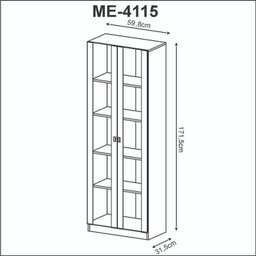 Kit 3 Armários para Escritório com Portas de Vidro ME4115 - 6