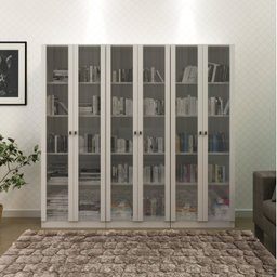 Kit 3 Armários para Escritório com Portas de Vidro ME4115 - 1