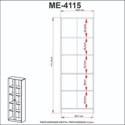 Kit 3 Armários para Escritório com Portas de Vidro ME4115 - 7