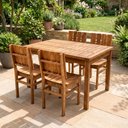 Ver imagem 1 de Conjunto Mesa com 4 Cadeiras de Madeira Maciça para Jardim e Varanda Marrom Ember
