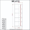 Ver imagem 5 de Kit 3 Armários para Escritório com Portas de Vidro ME4115 Marrom