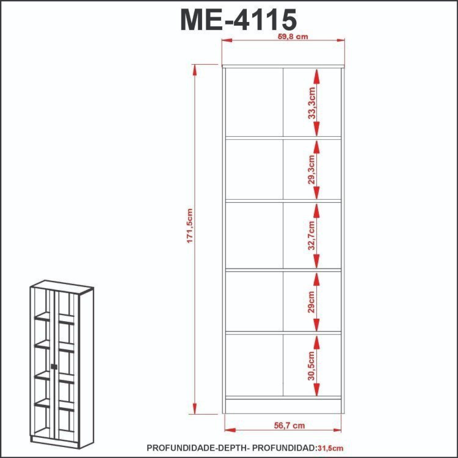 Kit 3 Armários para Escritório 2 Portas de Vidro ME4115 Tecno Mobili - 6