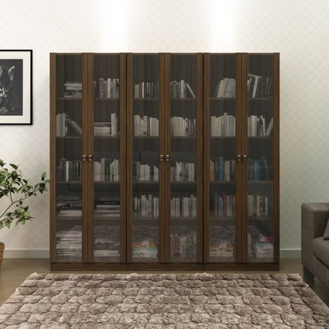 Kit 3 Armários para Escritório com Portas de Vidro ME4115