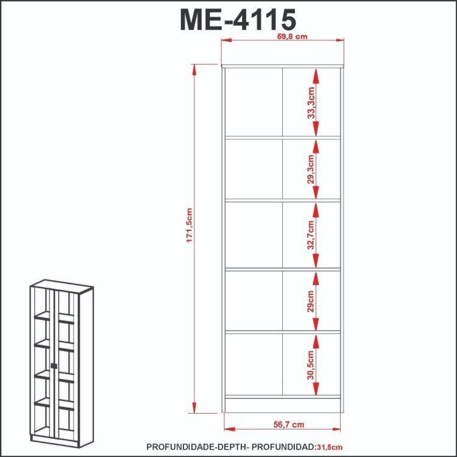 Kit 3 Armários para Escritório 2 Portas de Vidro ME4115 Tecno Mobili - 7