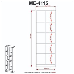 Kit 3 Armários para Escritório com Portas de Vidro ME4115 - 7