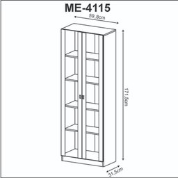 Kit 3 Armários para Escritório com Portas de Vidro ME4115 - 6