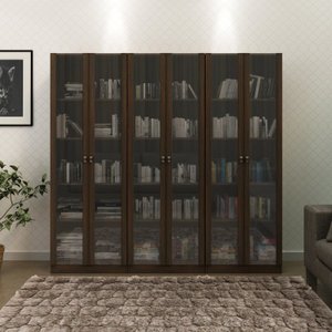 Kit 3 Armários para Escritório com Portas de Vidro ME4115