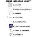 Ver imagem 2 de Gabinete 02 Portas para Banheiro com Lavatório + Armário + Torneira + Engate Flexível + Fita Veda Ro