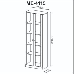 Kit 2 Armários para Escritório 2 Portas ME4115 e ME4105 Tecno Mobili - 6