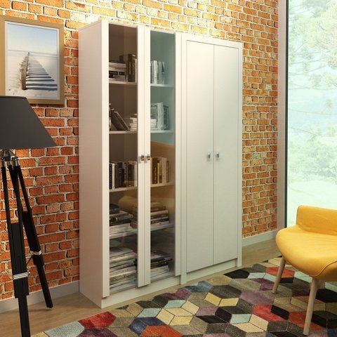 Kit 2 Armários para Escritório 2 Portas ME4115 e ME4105 Tecno Mobili