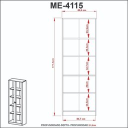 Kit 2 Armários para Escritório 2 Portas ME4115 e ME4105 Tecno Mobili - 7