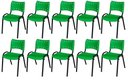Ver imagem 2 de Cadeira Iso Base Preto Igreja, Escola, Escritório - Verde - Kit 10 Peças