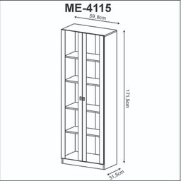 Kit 2 Armários para Escritório 2 Portas ME4115 e ME4105 Tecno Mobili - 6