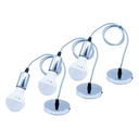 Ver imagem 1 de 05 Kit Lustre Pendente Cromado Vintage Retrô Edison+ 05 Lâmpada Led Bulbo E27 9w