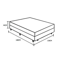 Cama Box Conjugado Viúva SP Móveis Molas Ensacadas - 44x128x188cm - 6