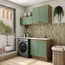 Ver imagem 1 de Lavanderia Modulada Kappesberg Celeste 3 Peças Nogueira/verde 160cm