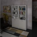 Ver imagem 1 de Kit 2 Armários para Escritório Aberto 2 Portas e 3 Prateleiras ME4110 Espresso Móveis Branco