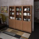 Ver imagem 1 de Kit 3 Armários para Escritório Aberto 2 Portas e 3 Prateleiras ME4110 Espresso Móveis