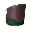 Ver imagem 3 de Kit 02 Poltronas Orgânica Decorativa Beatriz Veludo Verde/pu Marrom - Montanaris Decor