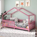 Ver imagem 1 de Cama Montessoriana Madeira Maciça Casa com Estrado Lisan Rosa