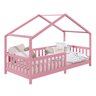 Cama Montessoriana Madeira Maciça Casa com Estrado Lisan Rosa - 11