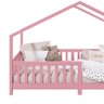 Cama Montessoriana Madeira Maciça Casa com Estrado Lisan Rosa - 7