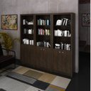 Ver imagem 1 de Kit 3 Armários para Escritório Aberto 2 Portas e 3 Prateleiras ME4110 Espresso Móveis