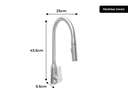 Ver imagem 2 de Torneira Monocomando Versatile Extensível em Aço Inox 304 Escovado Bica Giratória e Arejador