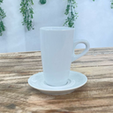 Ver imagem 2 de Kit Jogo 6 Xícaras Café, Chá 150ml Cônica Alta com Pires - Porcelana Branca (2)