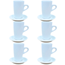 Ver imagem 4 de Kit Jogo 6 Xícaras Café, Chá 150ml Cônica Alta com Pires - Porcelana Branca (2)