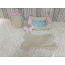 Ver imagem 1 de Kit Pet Caes e Gatos Cesto Organizador Baby Bege Cama M Personalizada Jogo Americano Baby Bege M